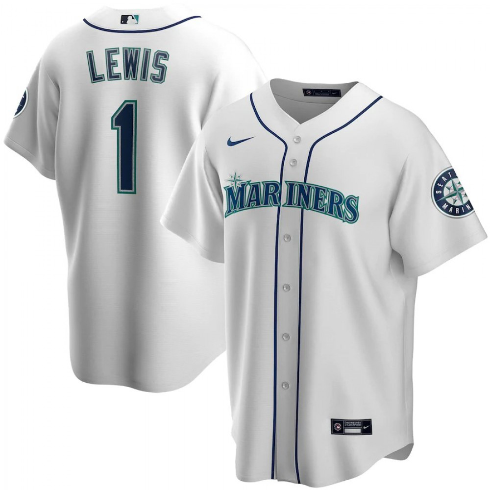 Men's Seattle Mariners Kyle Lewis #1 White Home 2020 Jersey-Pro Kit Vault | Brand New 26/27 Sports Jerseys